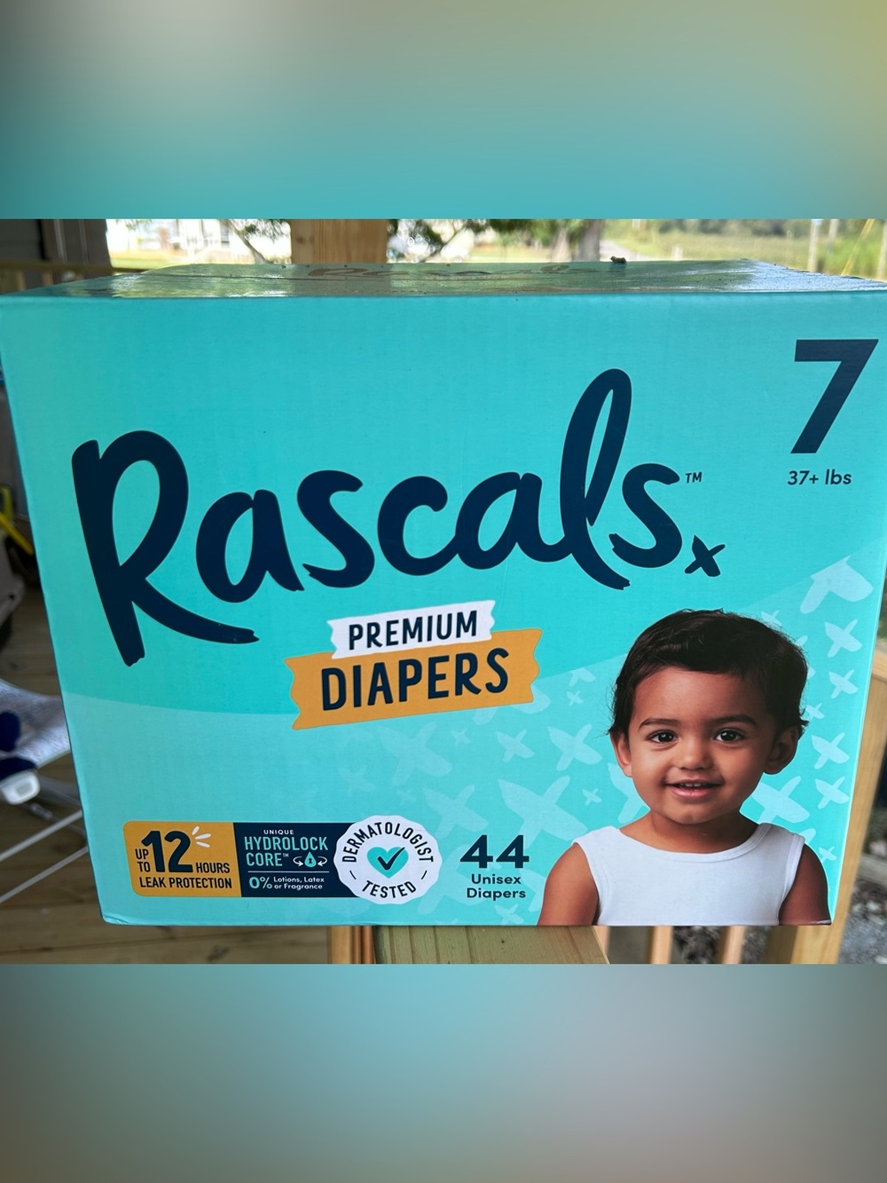 Cals Rascals Premium Diapers Teal and Yellow Packaging